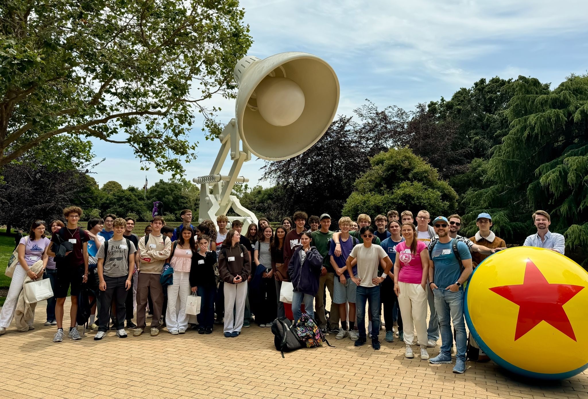 School group at the Pixar Studios